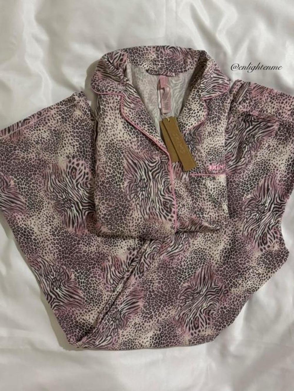 Skims Sleep Long Sleeve Button Up Set in Bloom Mini Multi Animal XXS